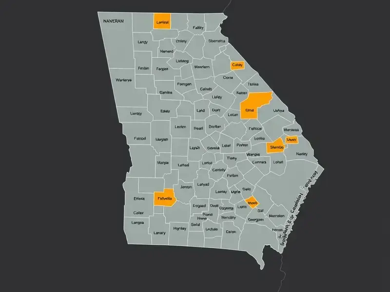 Service area coverage map for Georgia